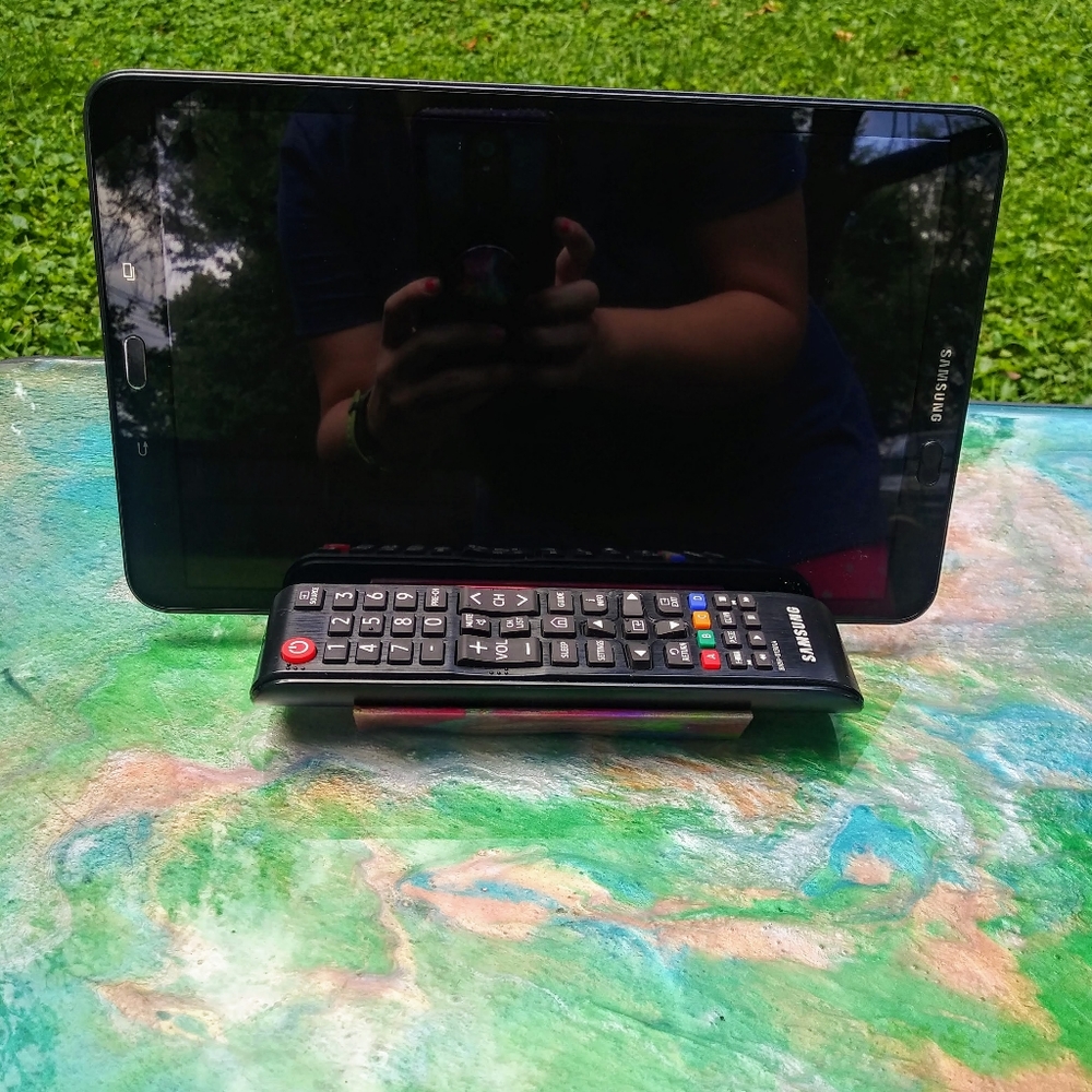 Desk Organizer Phone Holder Tablet Stand Handmade Resin Tech Gear - Picture 7 of 17